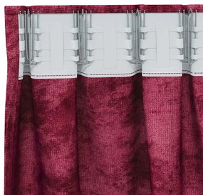 Cortinas de Veludo 2 Peças com Ilhós Vermelho Vinho 245x140 cm