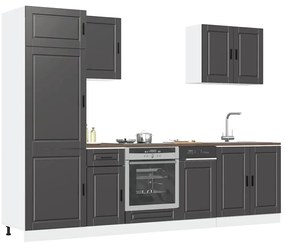 7 peças armário de cozinha conjunto Kalmar preto
