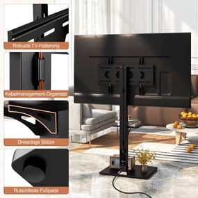 Suporte para TV de 32-70 polegadas para televisores planos e curvos de até 45 kg, pés de suporte para TV ajustáveis em altura de 108-132 cm com 2 toma