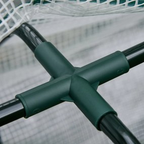 Horta Vertical Elevada de Madeira 121x55x117cm com Cobertura de Proteç