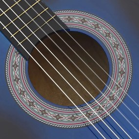 12 pcs conjunto de guitarra clássica com 6 cordas 38" azul