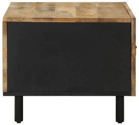 Mesa de centro 80x50x40cm madeira mangueira áspera maciça preto