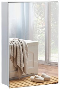kleankin Armário de Casa de Banho com Espelho Armário de Parede para Casa de Banho com Porta para Duche 39x12x60cm Prata | Aosom Portugal