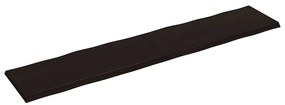 Tampo de mesa com bordas vivas maciço tratado castanho-escuro
