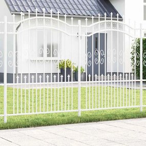 vidaXL Cerca de jardim Branco 190 cm Aço com Revestimento em Pó