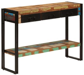 Mesa consola 110x30x76 cm madeira recuperada maciça