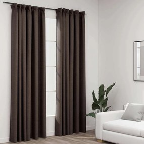 Cortinas opacas asp. linho + ganchos 2pcs 140x245cm cinza-acas.