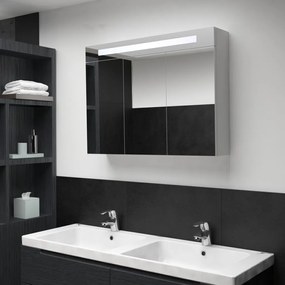 Armário espelhado para casa de banho com LED 88x13x62 cm