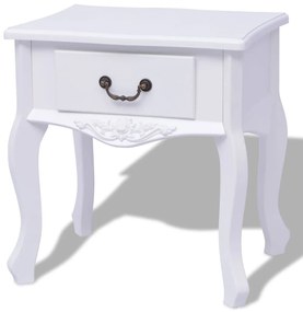 Mesas de cabeceira, 2 pcs, MDF, branco