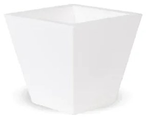 Vaso de flores colorido quadrado Polietileno CASA, JARDIM, RESTAURANTE, BAR CLAVEL 40 (40 x 40 x 37cm) - Branco
