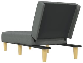 Chaise longue tecido cinzento-escuro