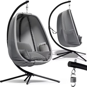 Cadeira suspensa Alvie 190 x 140 x 110 cm Cinzento