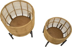 CONJUNTO DE 2 PORTA-VASOS DE RATTAN Ø 41X47-33X39 CM MULTICOLORIDO (PLANTAS NÃO INCLUÍDAS)