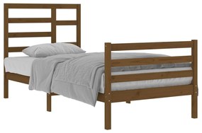 Estrutura de cama 90x200 cm madeira maciça castanho mel