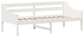 Cama dia sem colchão branco 100x200 cm pinho de madeira maciça