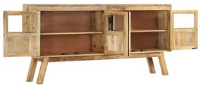 Aparador 160x30x76 cm madeira mangueira maciça castanho/preto