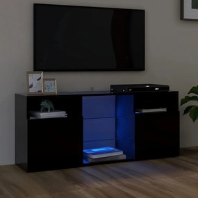 804302 vidaXL Móvel de TV com luzes LED 120x30x50 cm preto