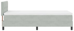 Cama Box Spring vidaXL com Colchão Cinza Claro 90x200 cm Veludo