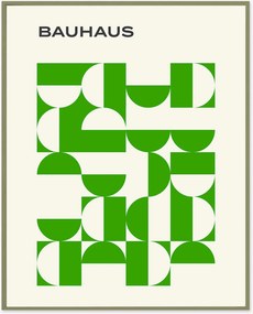 Impressão digital emoldurada Bauhaus Green Poster