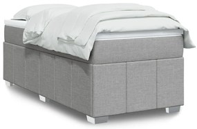 Cama com molas/colchão 90x190 cm tecido cinzento-claro