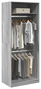 vidaXL Roupeiro 80x50x200 cm derivados de madeira cinzento sonoma