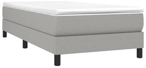 Estrutura de cama sem colchão 90x200 cm tecido cinzento-claro