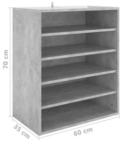 Sapateira Málaga - Fixa ou Suspensa - Cor Cinzento Cimento - 60x35x70