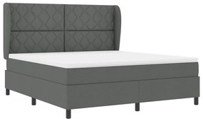 Cama Box com Colchão em Cinza Escuro, 180x200 cm em Tecido