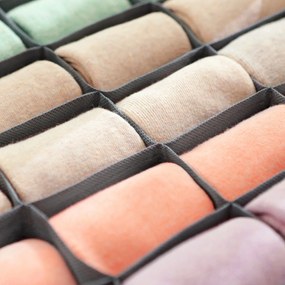 Conjunto Caixas de arrumação para roupa interior cinzento