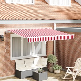 Toldo Retrátil Automático Vermelho e Branco 350x200 cm