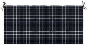 Almofadão p/ banco jardim 100x50x4cm tecido oxford xadrez preto