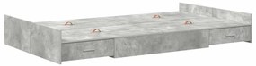 Estrado de cama com arrumação Cinzento cimento 120 x 190 cm MDF