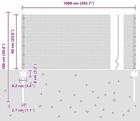 Postes para Cerca vidaXL 5 pcs U-Channel Cinza 60 cm Aço