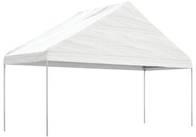 Gazebo com telhado 13,38x5,88x3,75 m polietileno branco