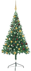 vidaXL Árvore de Natal artificial pré-iluminada + bolas 380 ramos