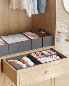 Conjunto de 12 caixas organizadoras para gavetas, cinza ardósia