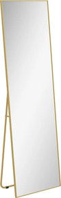 Espelho de Pé Espelho de Corpo Inteiro de Liga de Alumínio com 2 Formas de Utilização 50x161,5x2 cm Dourado