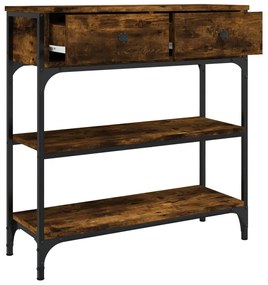 Mesa consola 72,5x25x75 cm derivados de madeira carvalho fumado