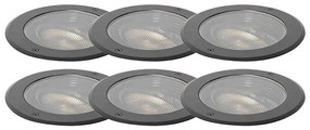 Conjunto de 6 focos de chão AR111 ajustáveis IP65 - Delux Honey Moderno