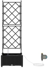 Jardineiras de Jardim 1 pc Preto 40 x 40 x 126 cm Plástico