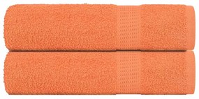 vidaXL Toalhas de banho 2pcs 70x140 cm 360 gsm 100% algodão laranja