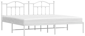 Estrutura de cama com cabeceira 200x200 cm metal branco