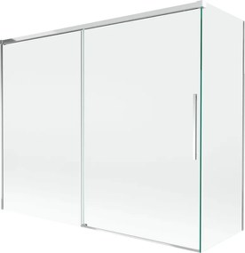 Mexen Rox divisória de banho de correr com 2 painéis 190 + 80 x 150 cm, transparente, cromado - 8C9-190-080-01-00