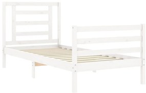 Estrutura de cama com cabeceira 90x200 cm madeira maciça