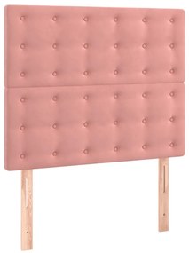 Cama com molas/colchão 80x200 cm veludo rosa
