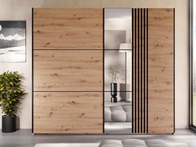 Roupeiro Honolulu 254, Carvalho Artisan, 215x250x65cm, 224.1 kg, Portas de roupeiro: Deslizante