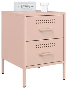 Mesa de cabeceira 36x39x50,5 cm aço rosa