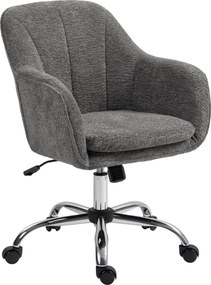 Cadeira de escritório ergonómica com regulação de altura, cadeira giratória cinzenta