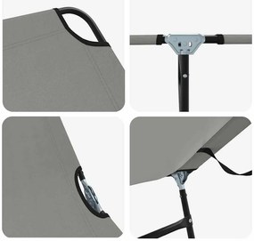 Espreguiçadeira Dobrável 2 pcs Cinza em tecido Oxford 600D