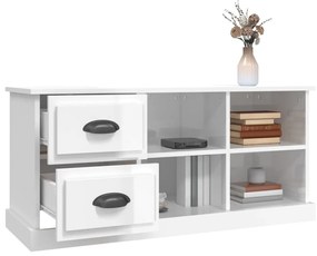 Móvel p/ TV 102x35,5x47,5 cm derivados madeira branco brilhante